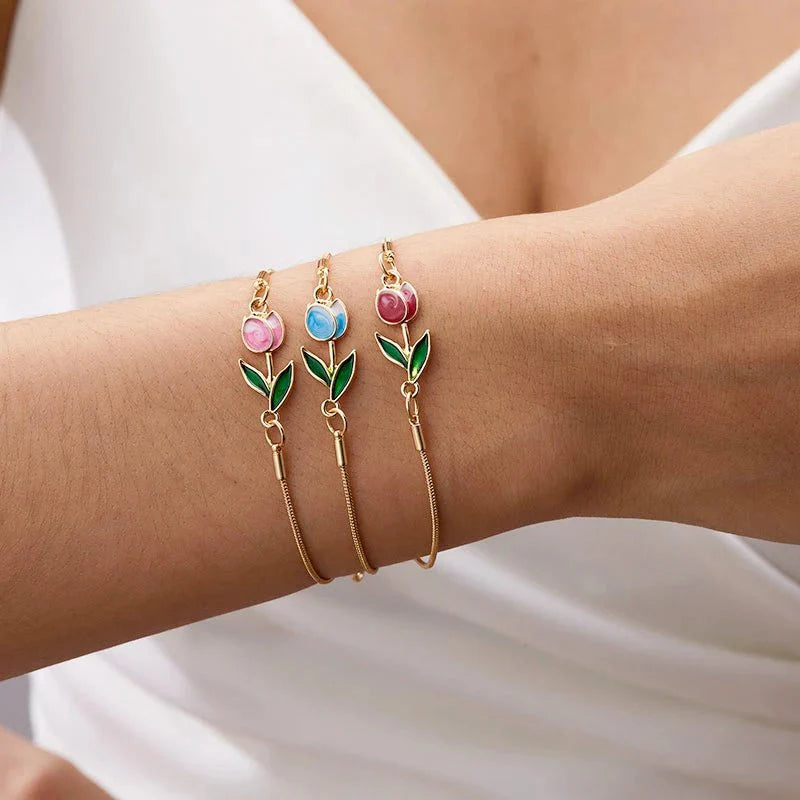 BowLift | Feminine Floral Tulip Bracelet and Necklace Set