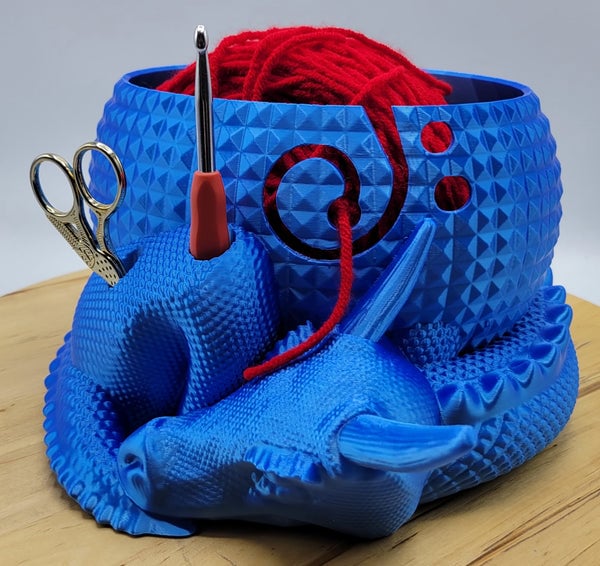BowLift | Large Fantasy Dragon and Egg Fantasy Bowl Knitting or Crochet Bowl
