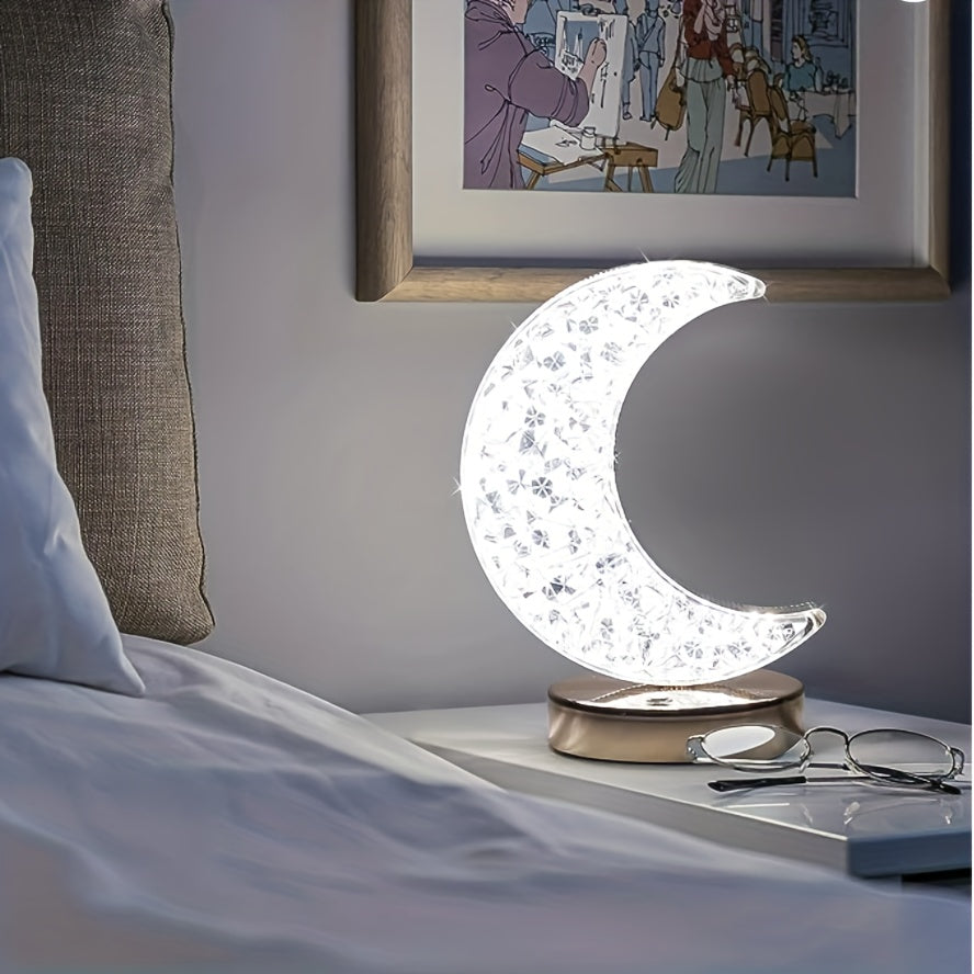 CrystalGlow Lamp - Dimmer Table Lamp with Touch Bowlift