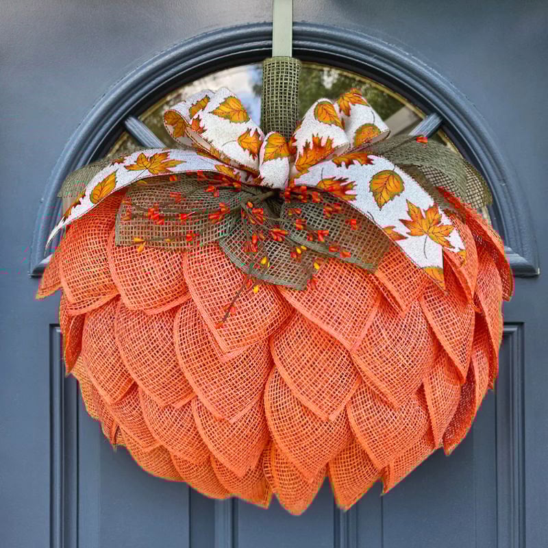 BowLift |  Farmhouse Pumpkin Wreath For Front Door