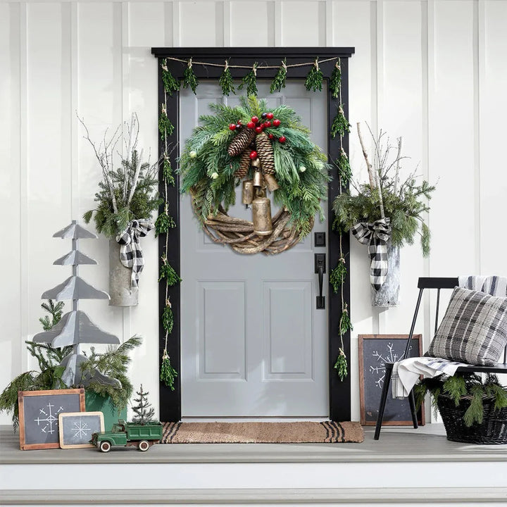 BowLift | Boho Christmas wreath with bells | Door & wall decoration | Handmade