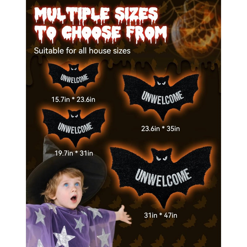 BowLift | UNWELCOME Halloween Bat Doormat – Spooky Decorative Entry Rug for Porch, Patio, or Indoor Use