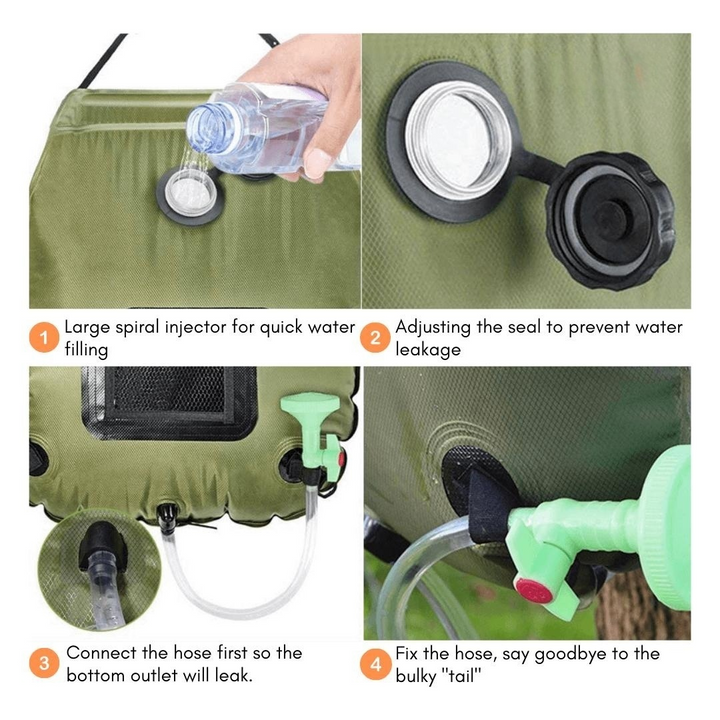 SolarFlow Portable Shower — Experience warm freedom and freshness wherever adventure calls | Bowlift