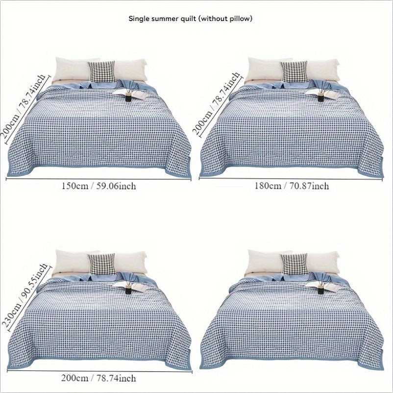 Elegant Preppy Plaid Summer Blanket for Cool Nights | Bowlift