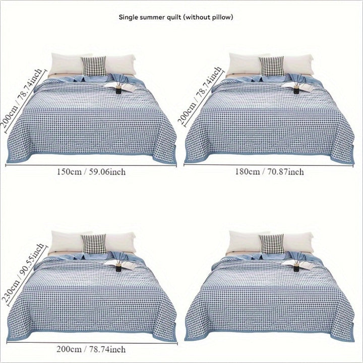 Elegant Preppy Plaid Summer Blanket for Cool Nights | Bowlift