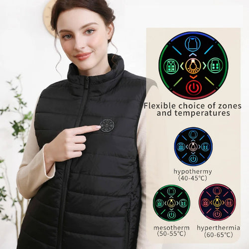 BowLift | 9-Zone USB Heated Vest | Rechargeable, Adjustable Heat Control & Ideal for Outdoor Activities
