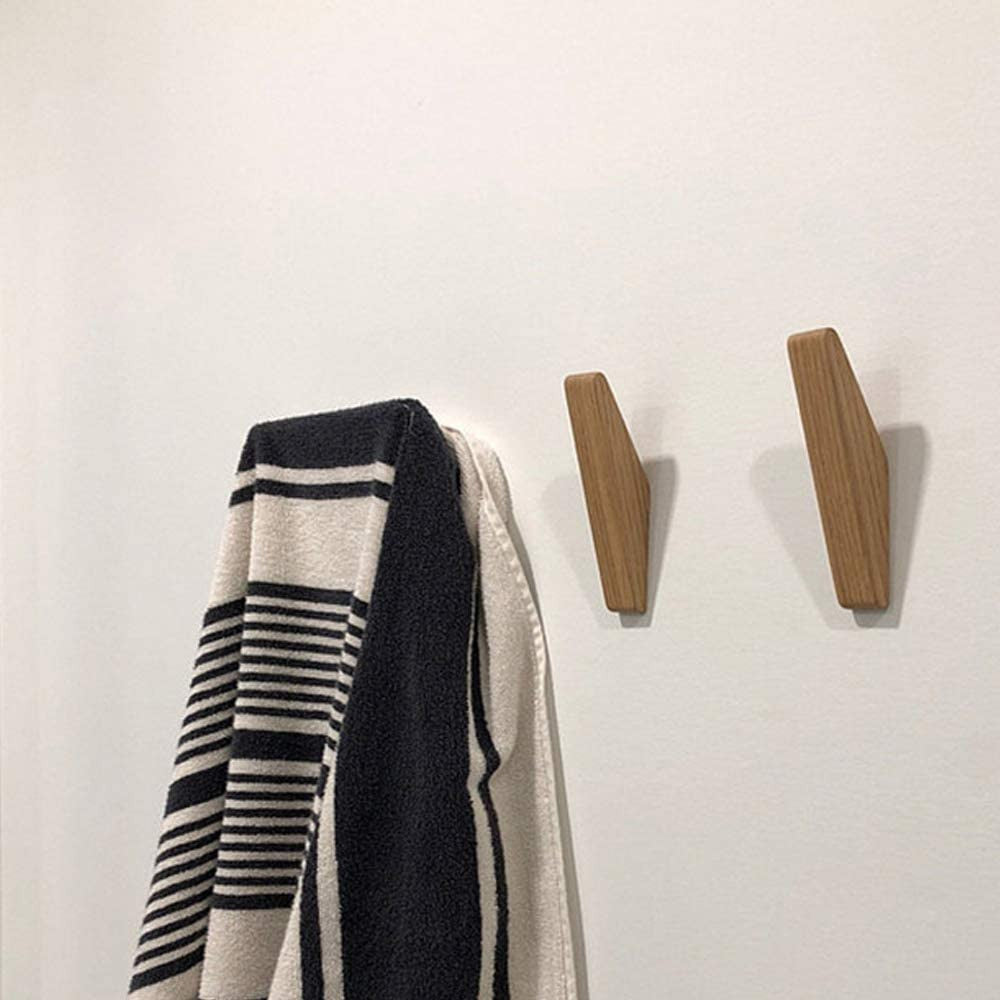BowLift | Wooden Wall Hooks Set Nordhaak – 6 Minimalistic Coat Hooks made of Solid Wood