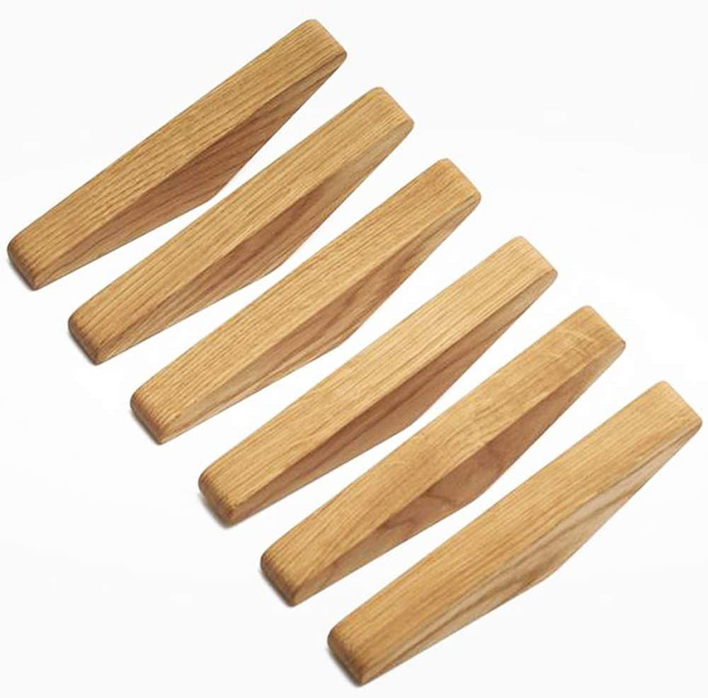 BowLift | Wooden Wall Hooks Set Nordhaak – 6 Minimalistic Coat Hooks made of Solid Wood