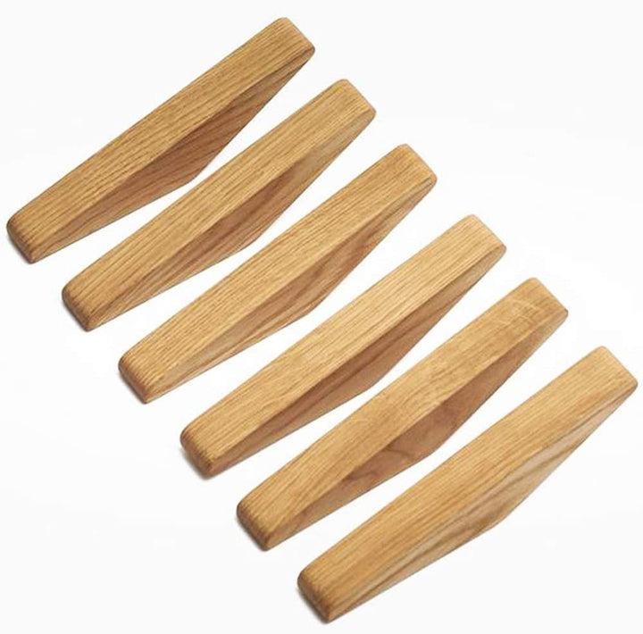 BowLift | Wooden Wall Hooks Set Nordhaak – 6 Minimalistic Coat Hooks made of Solid Wood