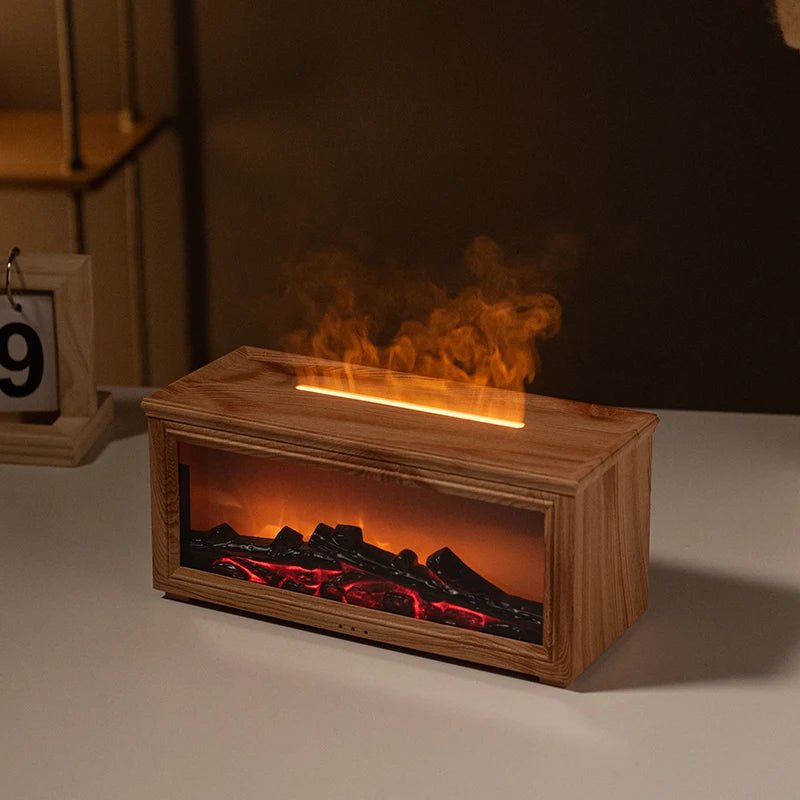 BowLift | FlameAura – Aromatherapy Fireplace Diffuser with 7 LED Colors