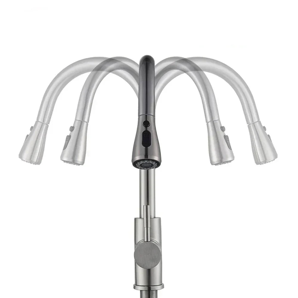 BowLift | Modern Kitchen Faucet with Swivel Spout and Nickel Coating