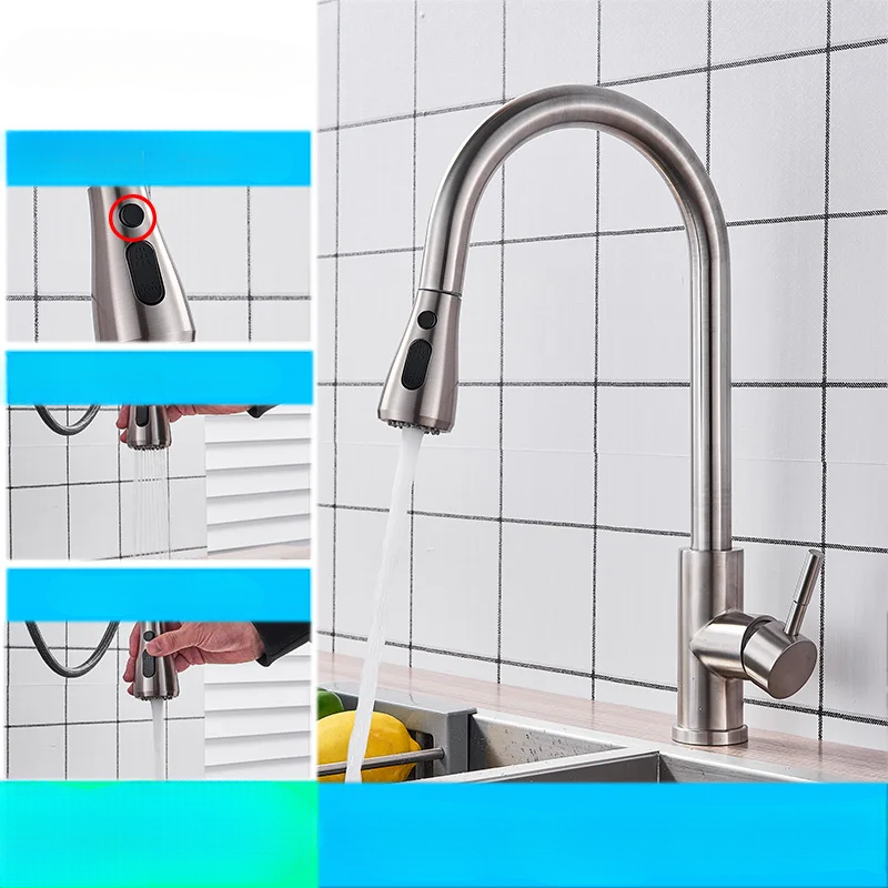 BowLift | Modern Kitchen Faucet with Swivel Spout and Nickel Coating