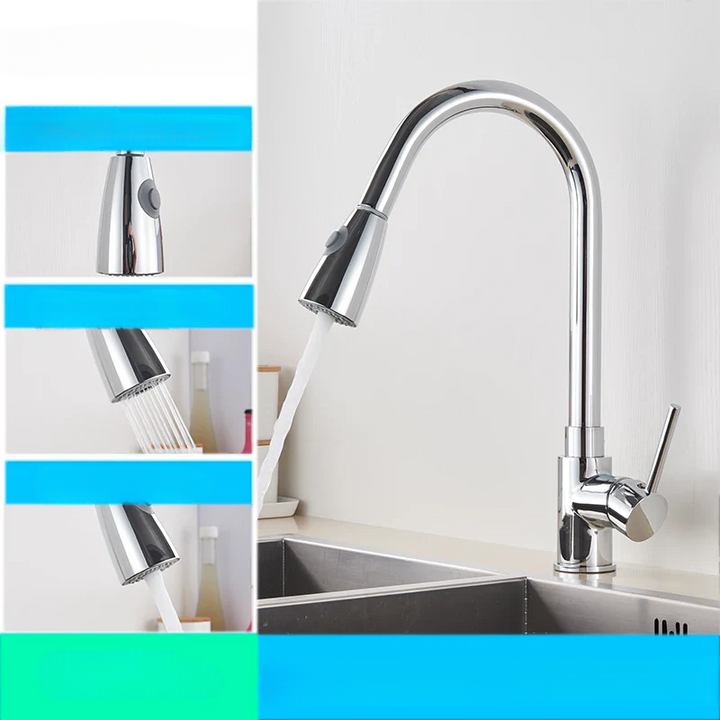 BowLift | Modern Kitchen Faucet with Swivel Spout and Nickel Coating