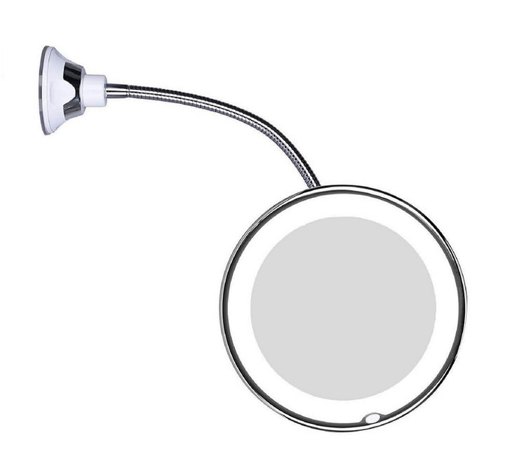 BowLift | ReflectFlex LED Magnifying Mirror with Flexible Gooseneck | 10x Magnification | Daylight LED | Cosmetic Mirror