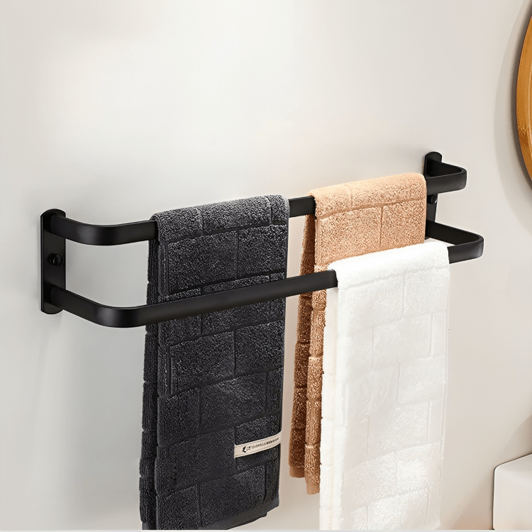 BowLift | FlexRack – Wall-Mounted Aluminum Bathroom Shelf with 3 Crossbars