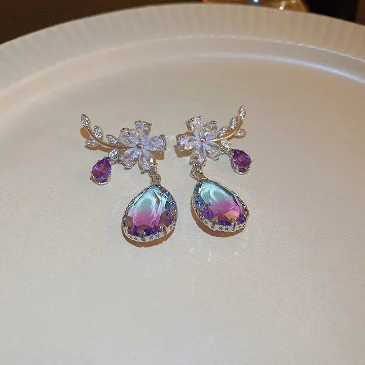 BowLift | Floral Amethyst Water Drop Earrings