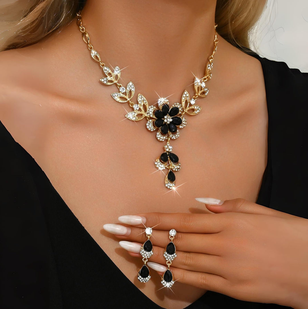 BowLift | Floral Diamond Necklace and Earring Set