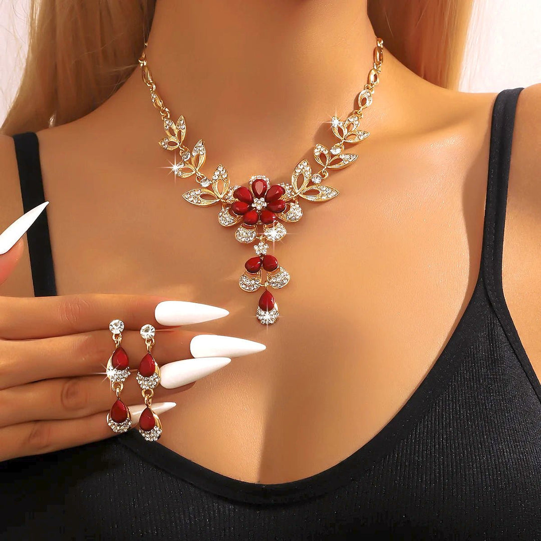 BowLift | Floral Diamond Necklace and Earring Set