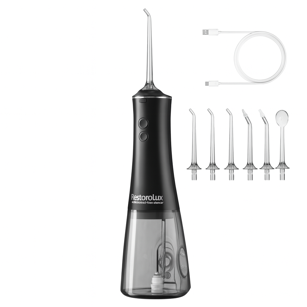 BowLift | Dental Water Flosser | Rechargeable with 4 Modes & Interchangeable Nozzles for Deep Cleaning and Gum Health