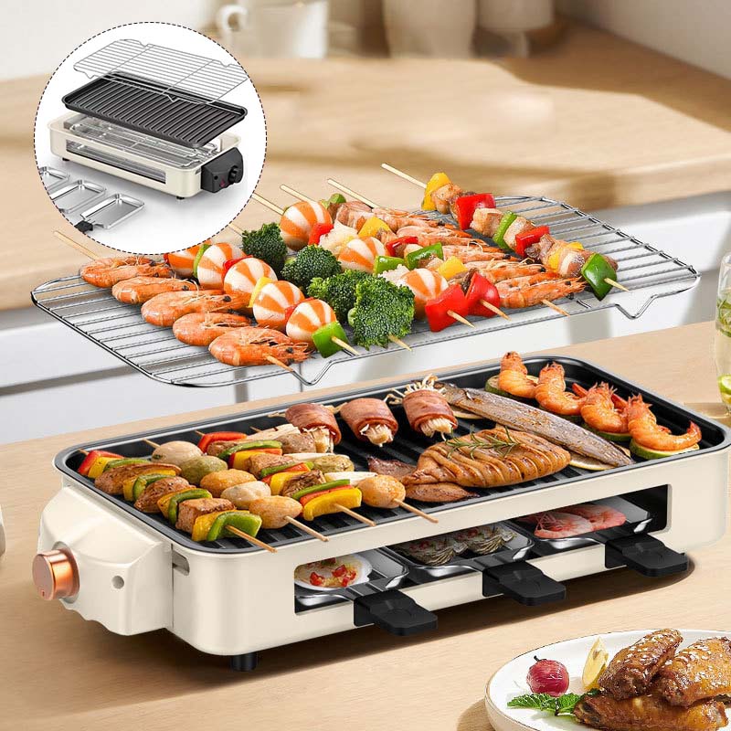 BowLift | Indoor Smokeless Grill, Non-Stick Cooking Removable Plate