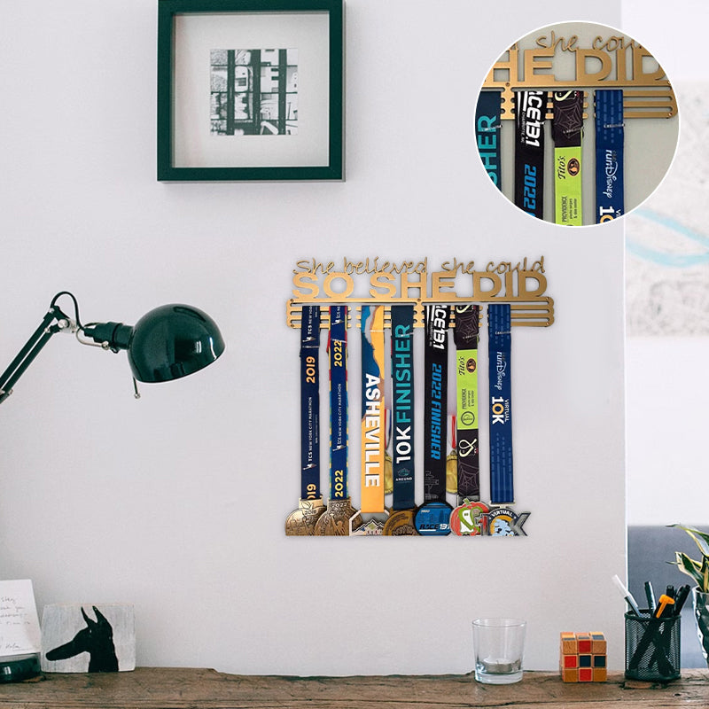 BowLift | Metal Letter Hooks - "She believed she could, so she did"