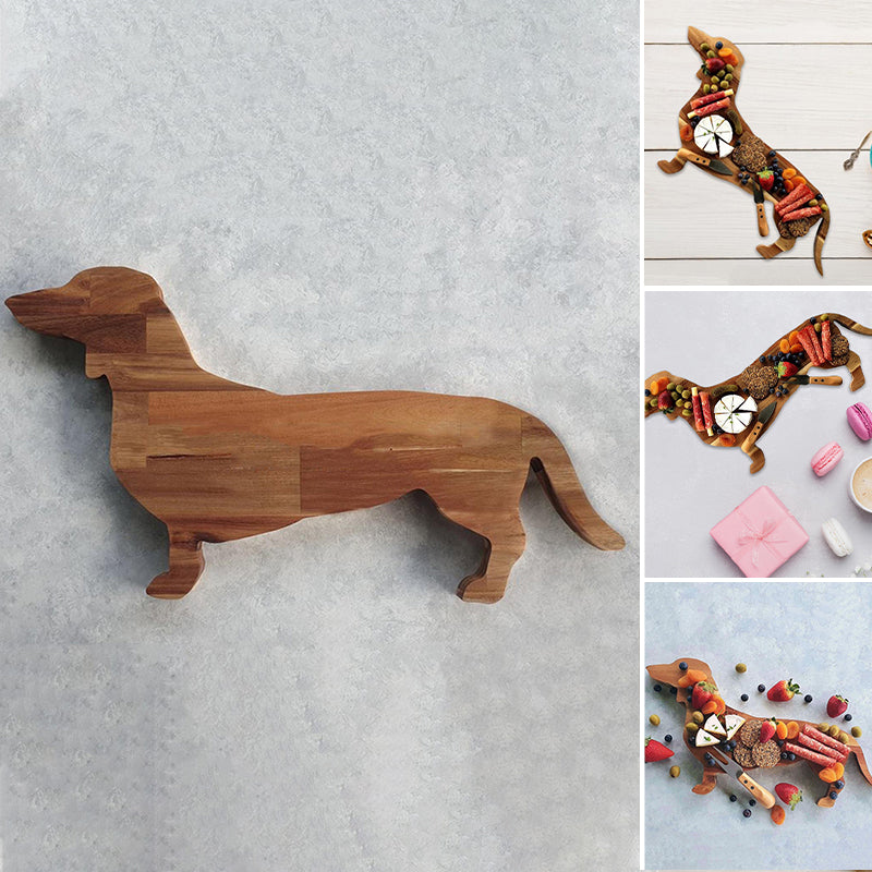 BowLift | Wooden Dachshund Dog Serving Tray