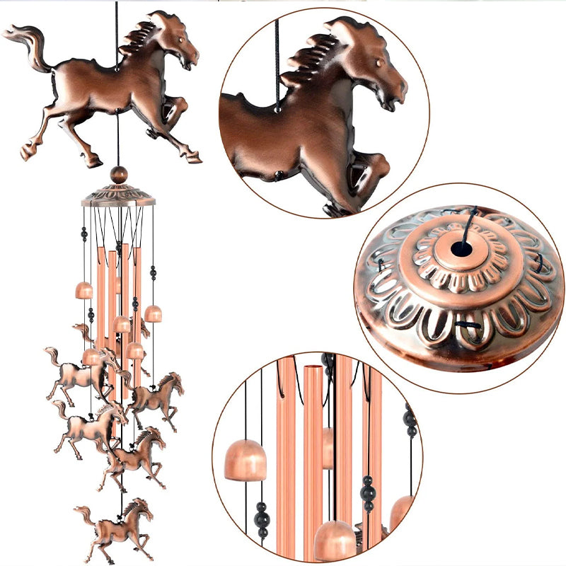 Retro Bronze Horse Wind Chime | Bowlift