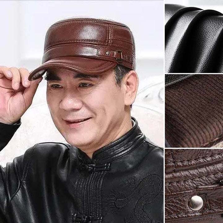 BowLift | New winter hat for men with lambskin ear protection flat visor
