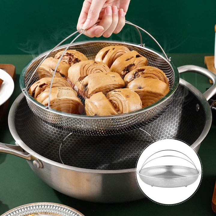 Multi-function Stainless Steel Steamer Drain Basket with Handle | Bowlift