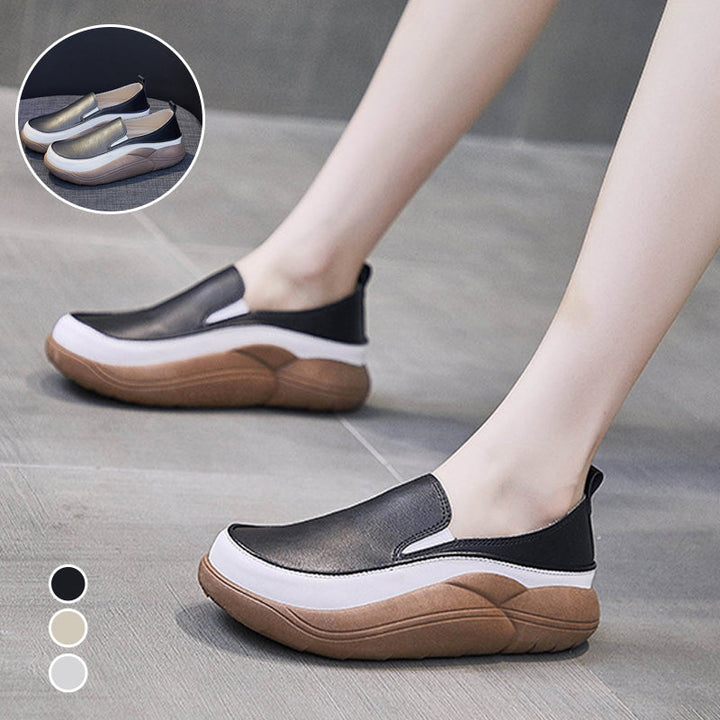 BowLift | Thick Sole Low Cut Leather Shoes