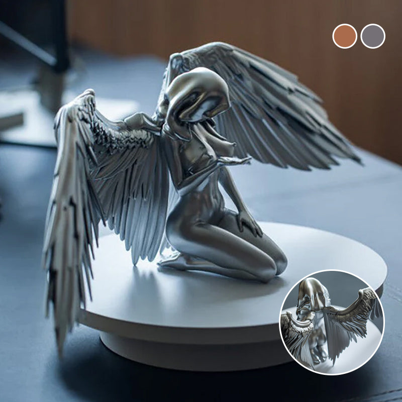 Art Angel Female Woman Wings Kneeling Cloak Hat | Bowlift