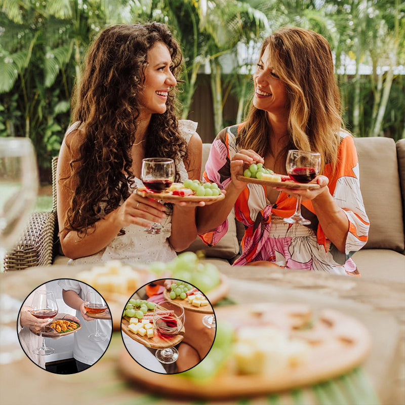BowLift | Appetizer Plate with Wine Glass Holder