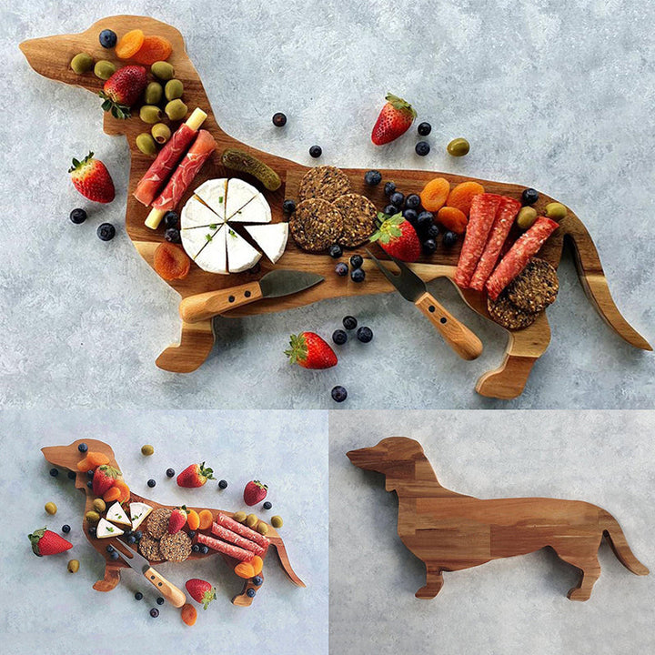BowLift | Wooden Dachshund Dog Serving Tray