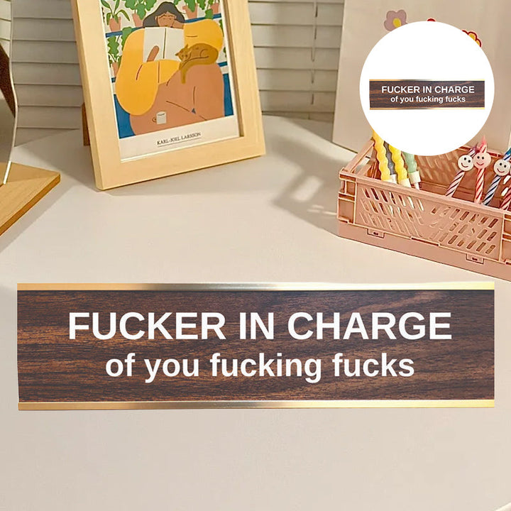 BowLift | Engraved Desk Sign With Gold Stand