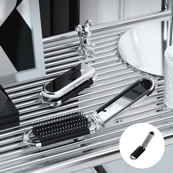 BowLift | MirrorFlex Travel Mirror Hair Brush | Foldable & Compact | Practical Styling on the Go