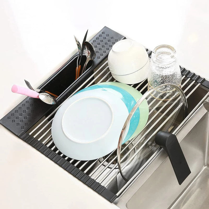 Foldable Roll Up Dish Drying Rack for Kitchen Sink Stainless Drainer | Bowlift