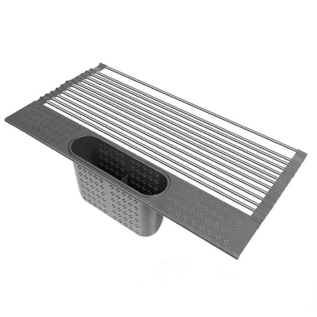 Foldable Roll Up Dish Drying Rack for Kitchen Sink Stainless Drainer | Bowlift