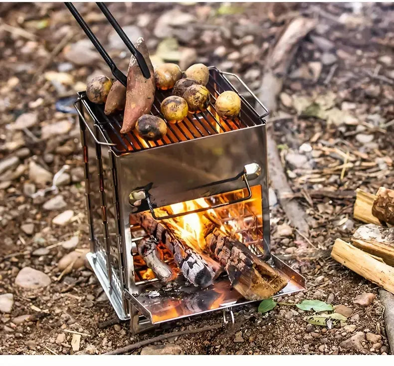 BowLift | Foldable Stainless Steel Wood Stove - TrailFlame
