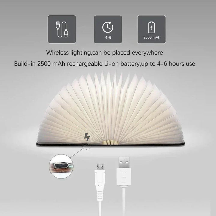 BowLift | Folding Book Lamp with Warm LED Lighting - StoryGlow