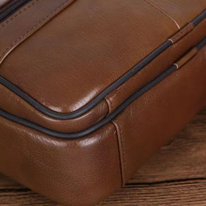 BowLift | Men’s Leather Shoulder Bag | Genuine Cowhide Crossbody | Adjustable Strap