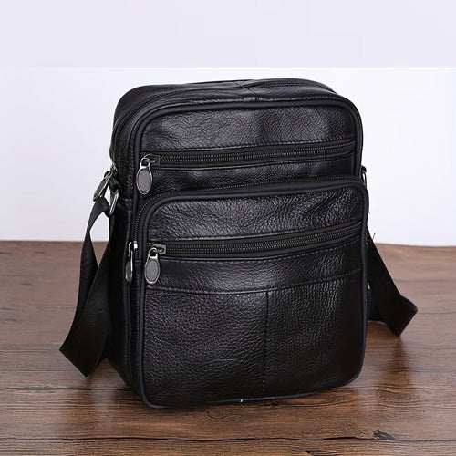 BowLift | Leather Men’s Shoulder Bag – Spacious Cowhide Bag with Adjustable Strap