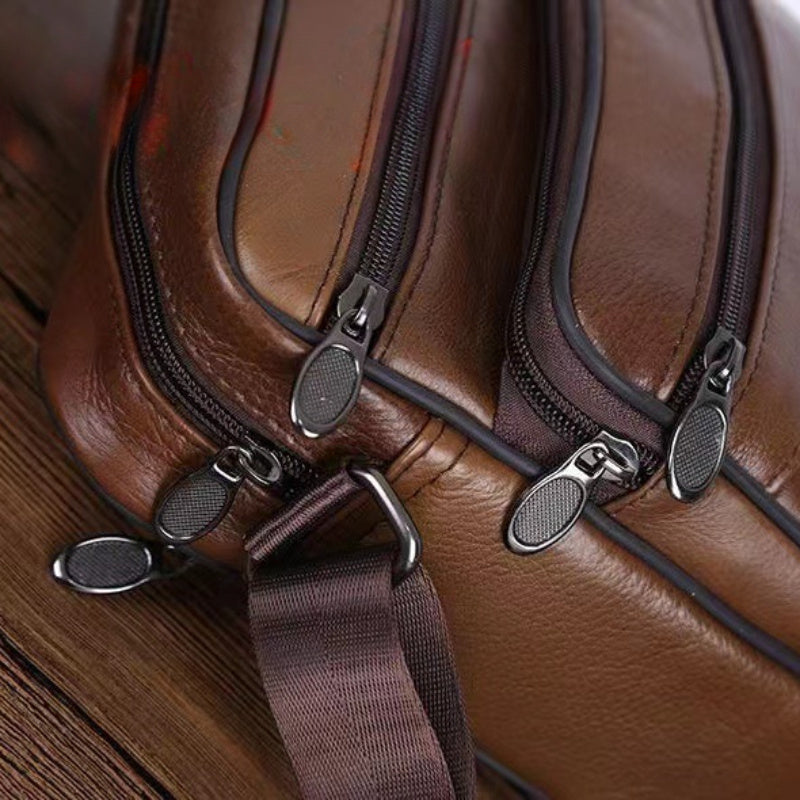 BowLift | Men’s Leather Shoulder Bag | Genuine Cowhide Crossbody | Adjustable Strap