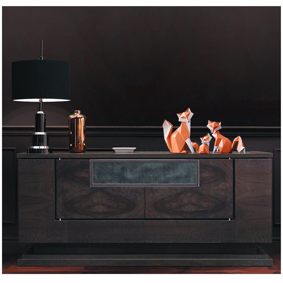 BowLift | Geometric Fox Figurine – Modern Resin Sculpture