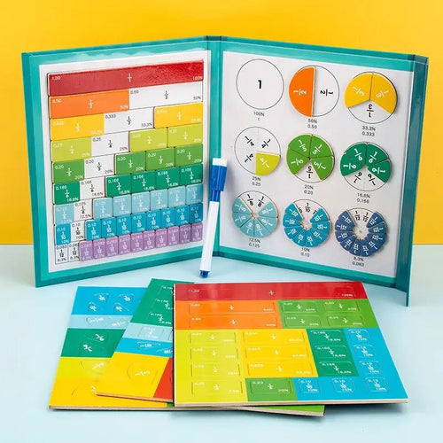 BowLift | FracLuxe Magnetic Fraction Disc Set | Hands-on math learning tool for fractions and decimals