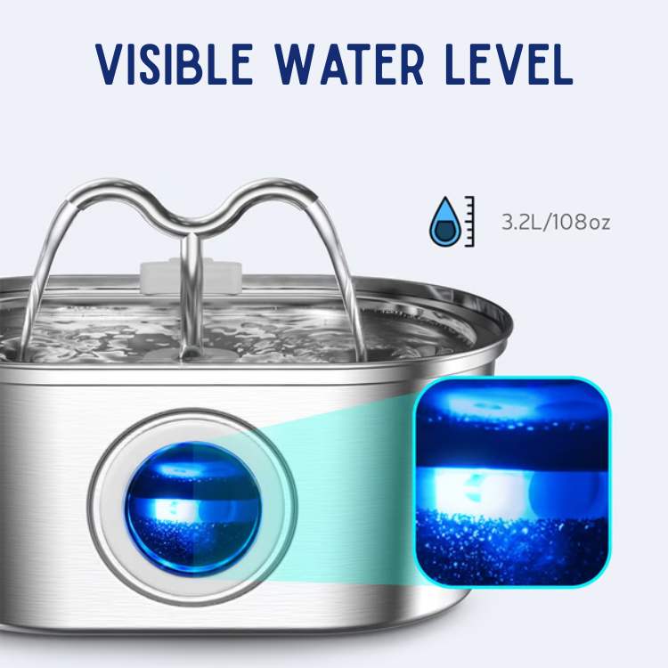 BowLift | Cat Water Fountain made of Stainless Steel – Quiet, Hygienic and BPA-free – 2L Capacity