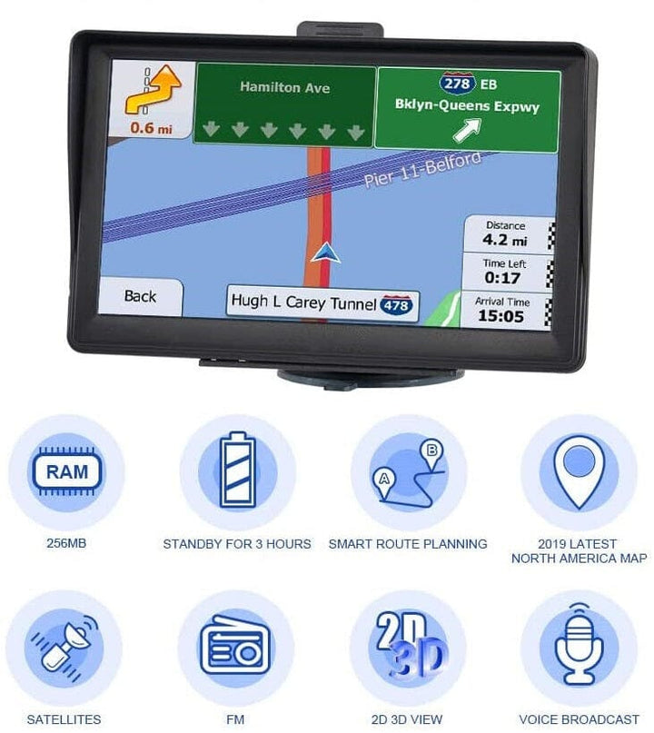 BowLift | 7" GPS Navigation System | Upgraded with Live Traffic Updates & Pre-Loaded UK & EU Maps for Cars and Trucks