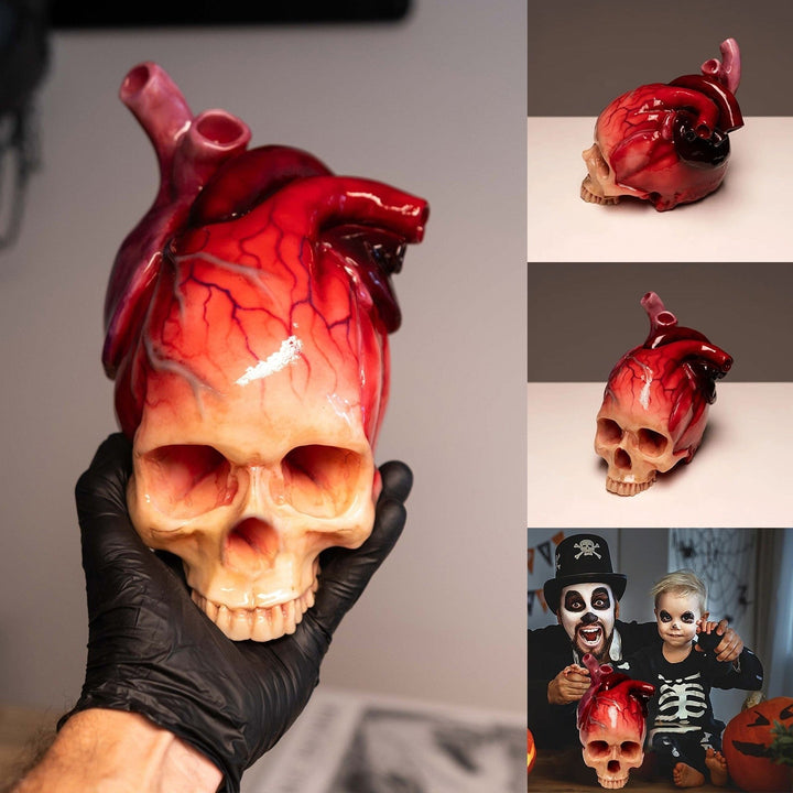 BowLift | SpookyHeart Realistic Halloween Heart-Shaped Skull Sculpture