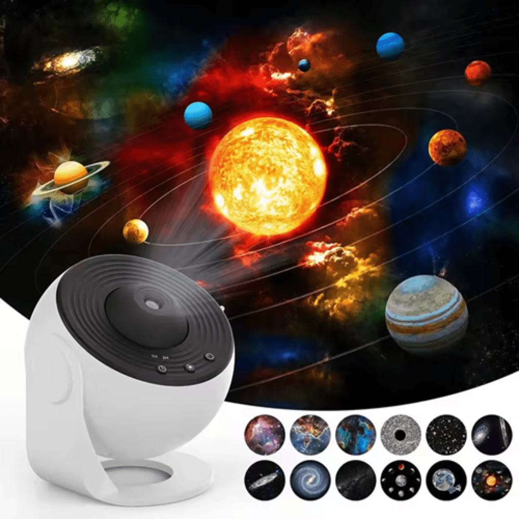 BowLift | CELESTICAST – HD Star Projector with 13 Galaxy Discs & Timer Function