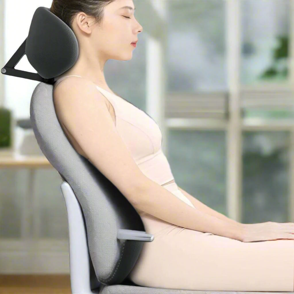 BowLift | Ergonomic Neck Pillow and Waist Support Cushion for Office Chair - Comfortable Headrest for Home & Office Use