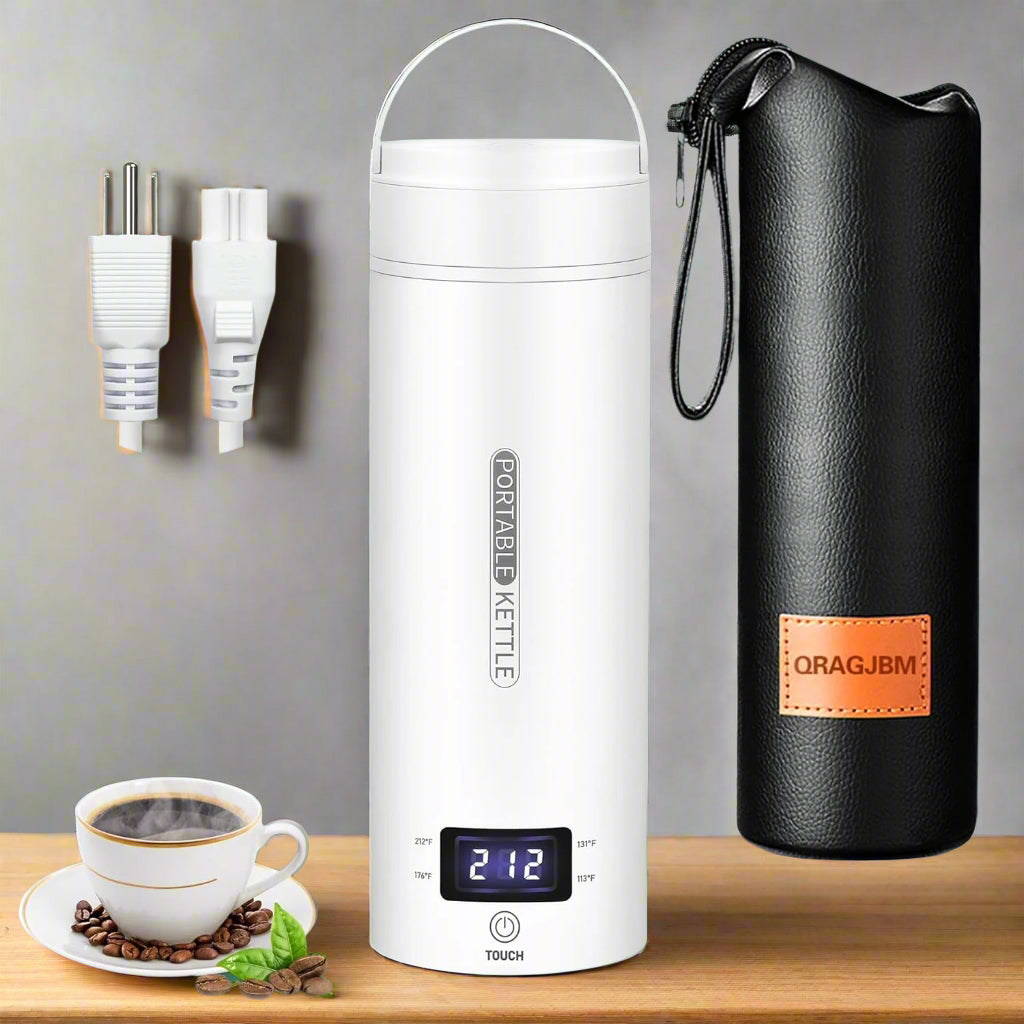 BowLift | Portable Electric Travel Kettle with Auto Shut-Off - Compact 1L Water Boiler for Camping, Hiking, and Travel